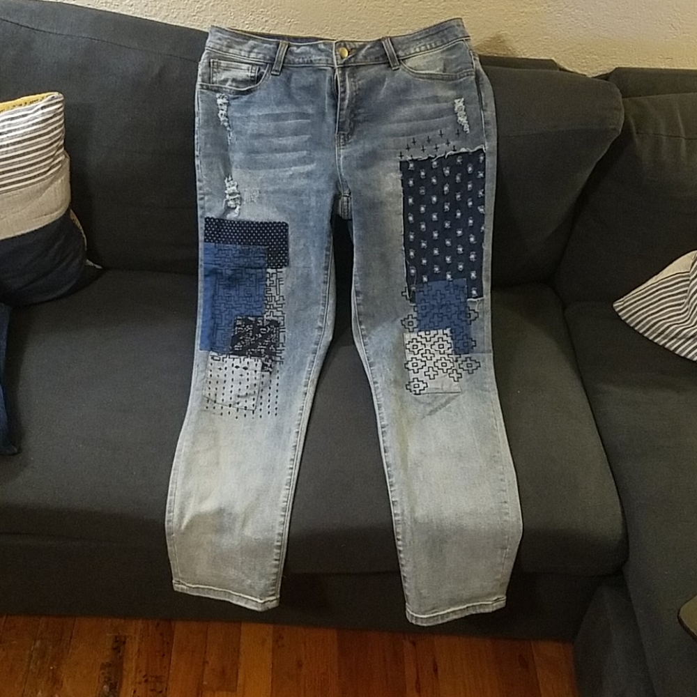 Juliette Patchwork Jean's Anthropologie 12